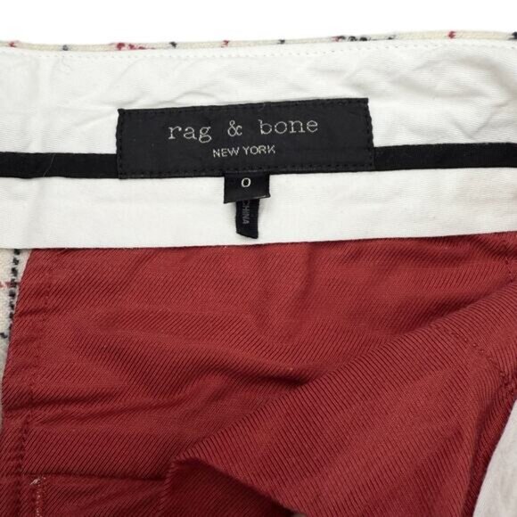Rag & Bone Wool Poppy High Waisted Pant in Ivory Check Size 0 - Picture 4 of 7